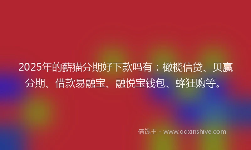 2025年的薪猫分期好下款吗有：橄榄信贷、贝赢分期、借款易融宝、融悦宝钱包、蜂狂购等。