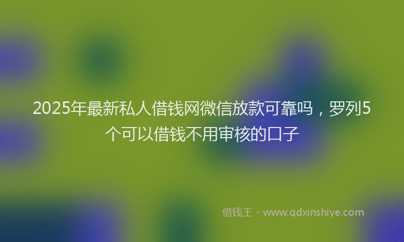 2025年最新私人借钱网微信放款可靠吗，罗列5个可以借钱不用审核的口子