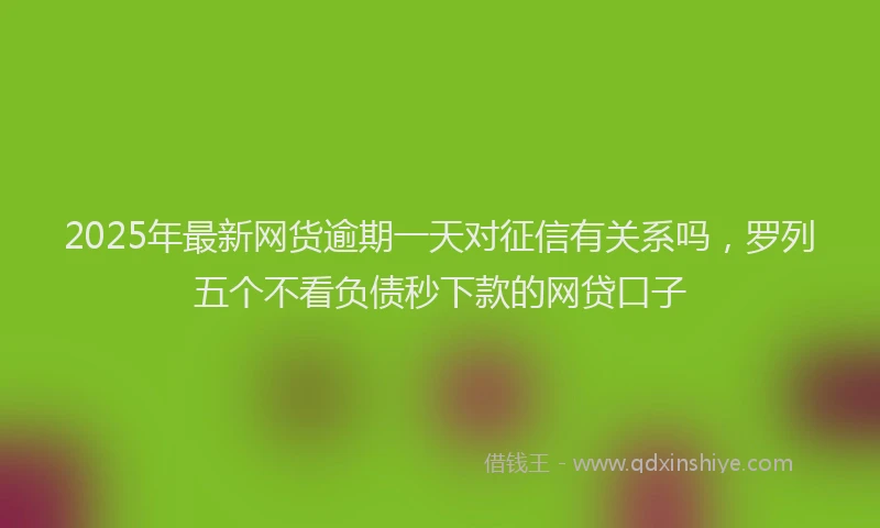 2025年最新网货逾期一天对征信有关系吗，罗列五个不看负债秒下款的网贷口子