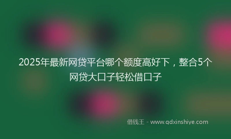 2025年最新网贷平台哪个额度高好下，整合5个网贷大口子轻松借口子