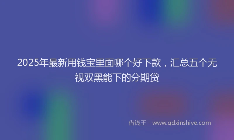 2025年最新用钱宝里面哪个好下款，汇总五个无视双黑能下的分期贷