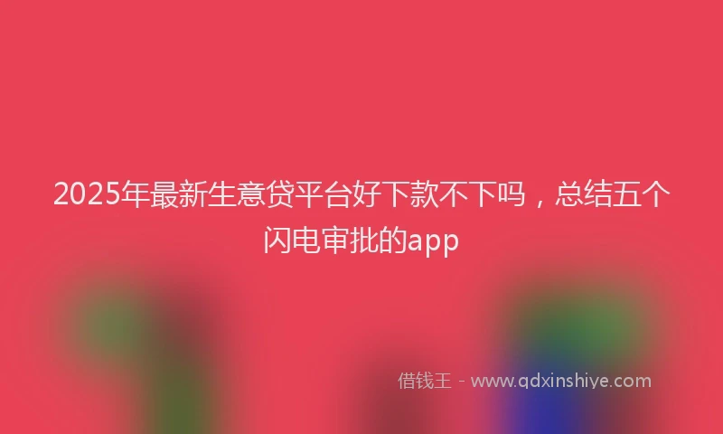 2025年最新生意贷平台好下款不下吗，总结五个闪电审批的app