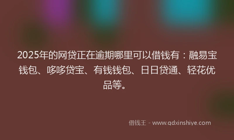 2025年的网贷正在逾期哪里可以借钱有：融易宝钱包、哆哆贷宝、有钱钱包、日日贷通、轻花优品等。