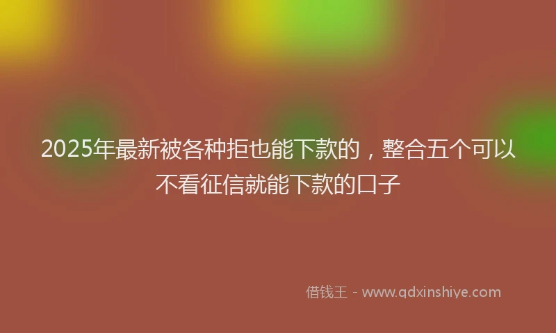 2025年最新被各种拒也能下款的，整合五个可以不看征信就能下款的口子