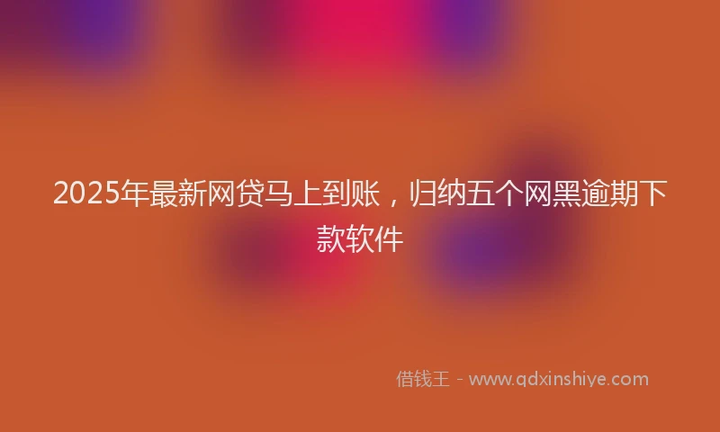 2025年最新网贷马上到账，归纳五个网黑逾期下款软件