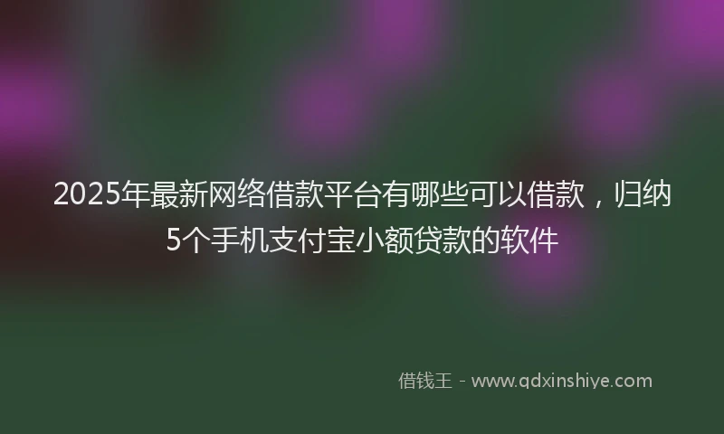 2025年最新网络借款平台有哪些可以借款，归纳5个手机支付宝小额贷款的软件