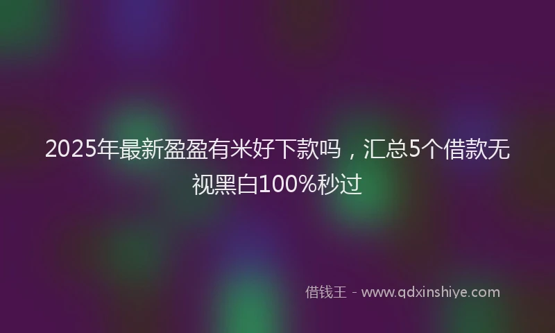 2025年最新盈盈有米好下款吗，汇总5个借款无视黑白100%秒过