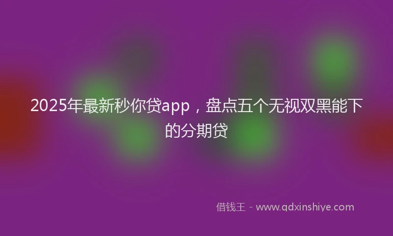 2025年最新秒你贷app，盘点五个无视双黑能下的分期贷