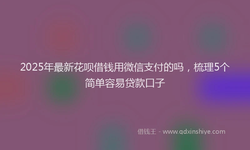 2025年最新花呗借钱用微信支付的吗，梳理5个简单容易贷款口子