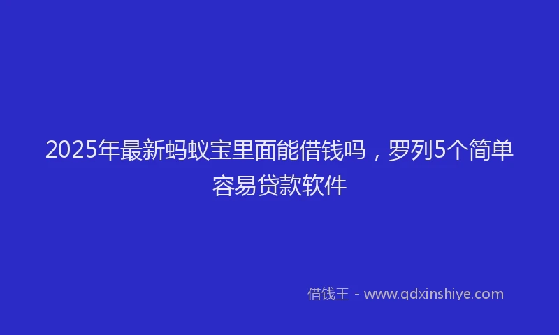 2025年最新蚂蚁宝里面能借钱吗，罗列5个简单容易贷款软件