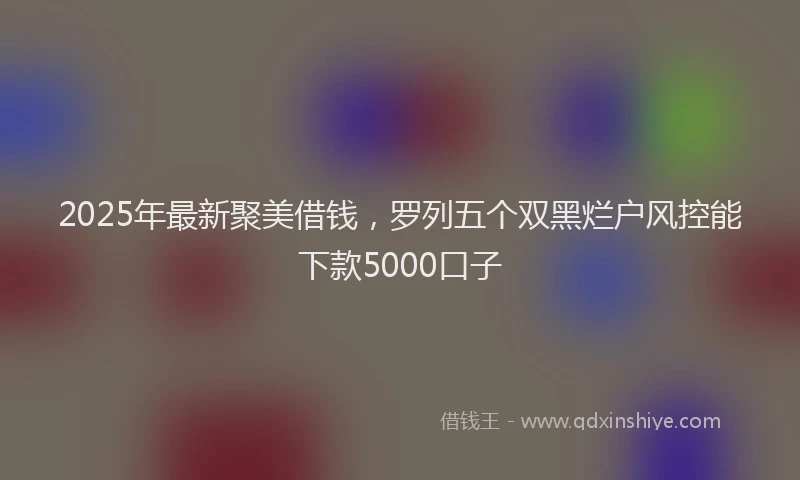 2025年最新聚美借钱，罗列五个双黑烂户风控能下款5000口子