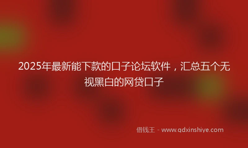 2025年最新能下款的口子论坛软件，汇总五个无视黑白的网贷口子