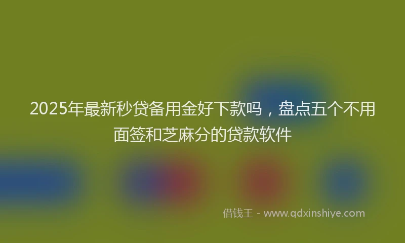 2025年最新秒贷备用金好下款吗，盘点五个不用面签和芝麻分的贷款软件