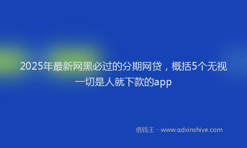 2025年最新网黑必过的分期网贷，概括5个无视一切是人就下款的app