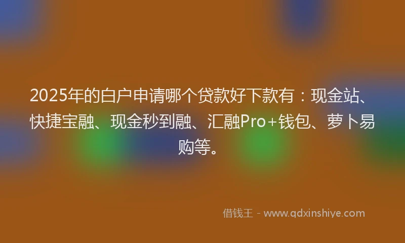 2025年的白户申请哪个贷款好下款有：现金站、快捷宝融、现金秒到融、汇融Pro+钱包、萝卜易购等。