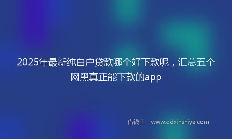 2025年最新纯白户贷款哪个好下款呢，汇总五个网黑真正能下款的app