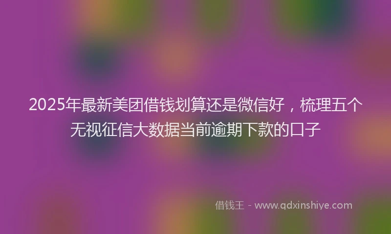 2025年最新美团借钱划算还是微信好，梳理五个无视征信大数据当前逾期下款的口子