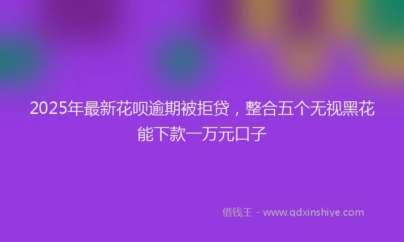 2025年最新花呗逾期被拒贷，整合五个无视黑花能下款一万元口子