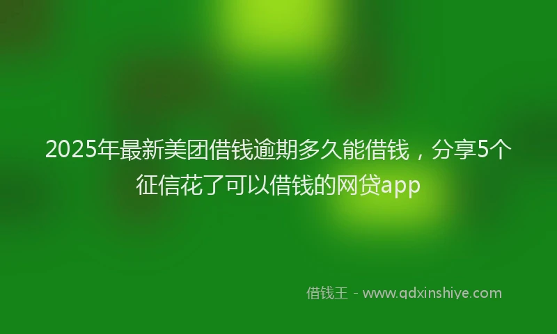 2025年最新美团借钱逾期多久能借钱，分享5个征信花了可以借钱的网贷app