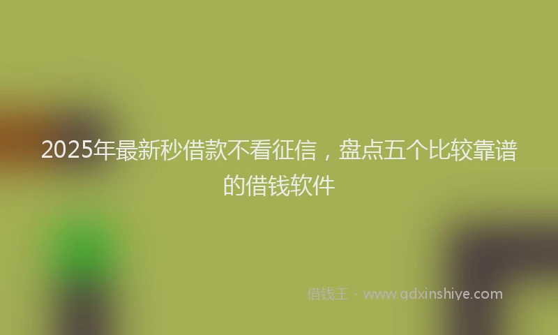 2025年最新秒借款不看征信，盘点五个比较靠谱的借钱软件