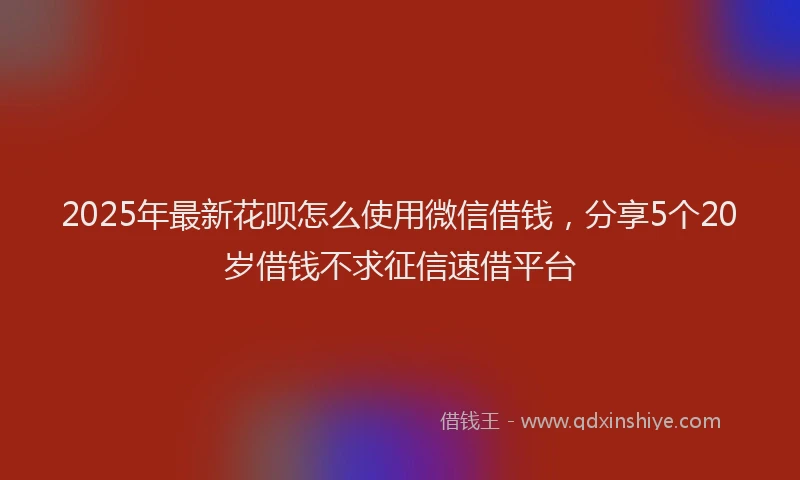 2025年最新花呗怎么使用微信借钱，分享5个20岁借钱不求征信速借平台