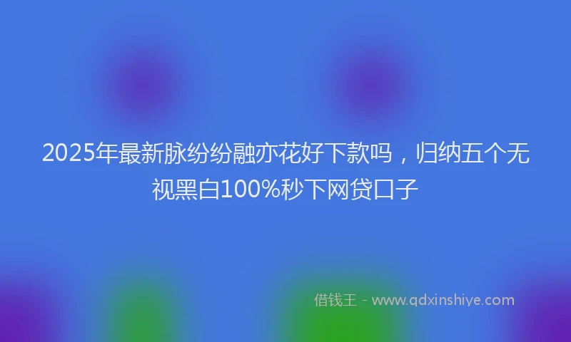 2025年最新脉纷纷融亦花好下款吗，归纳五个无视黑白100%秒下网贷口子