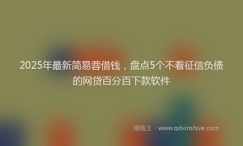 2025年最新简易蓉借钱，盘点5个不看征信负债的网贷百分百下款软件