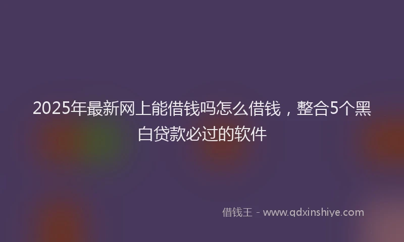 2025年最新网上能借钱吗怎么借钱，整合5个黑白贷款必过的软件