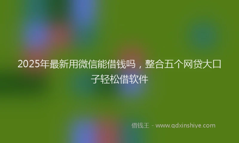 2025年最新用微信能借钱吗，整合五个网贷大口子轻松借软件