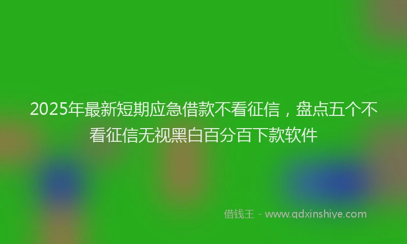 2025年最新短期应急借款不看征信，盘点五个不看征信无视黑白百分百下款软件
