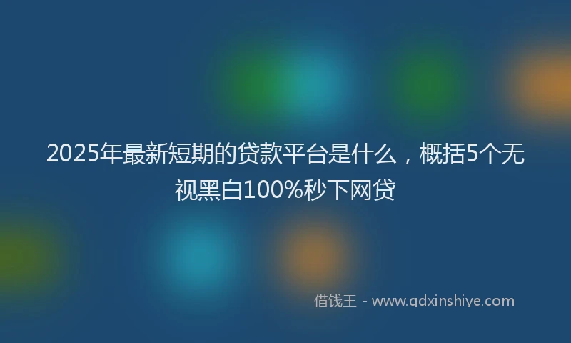 2025年最新短期的贷款平台是什么，概括5个无视黑白100%秒下网贷