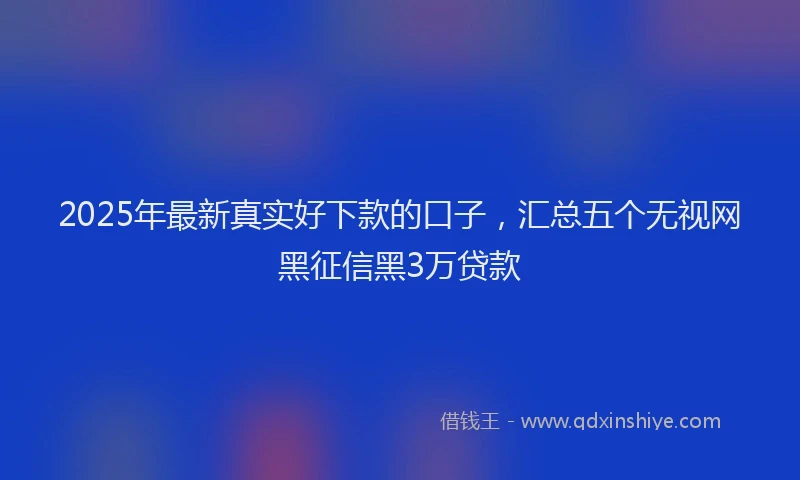 2025年最新真实好下款的口子，汇总五个无视网黑征信黑3万贷款