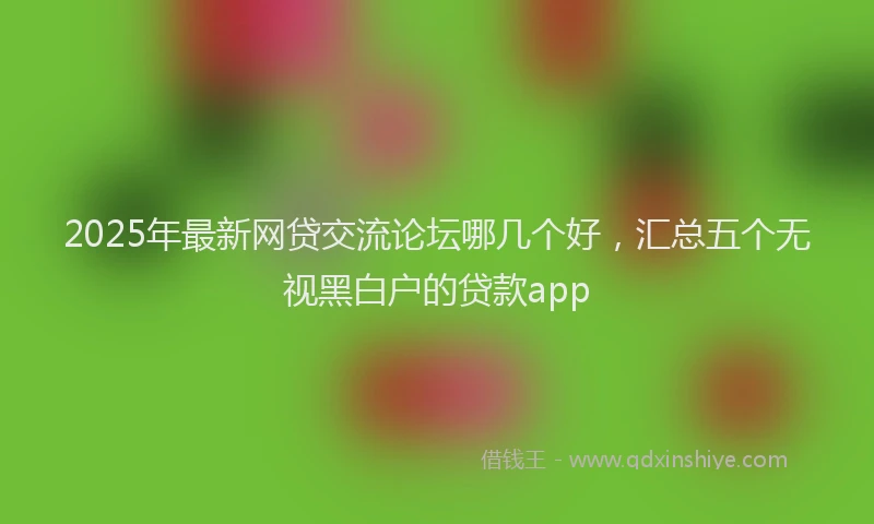 2025年最新网贷交流论坛哪几个好，汇总五个无视黑白户的贷款app