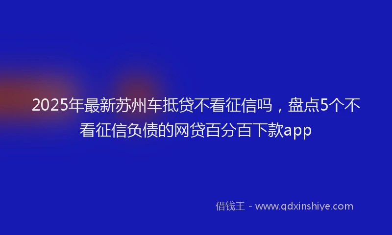 2025年最新苏州车抵贷不看征信吗，盘点5个不看征信负债的网贷百分百下款app