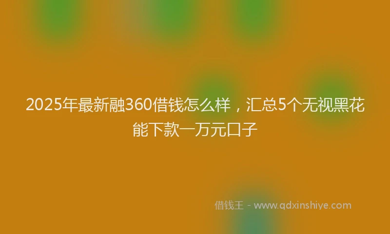 2025年最新融360借钱怎么样，汇总5个无视黑花能下款一万元口子