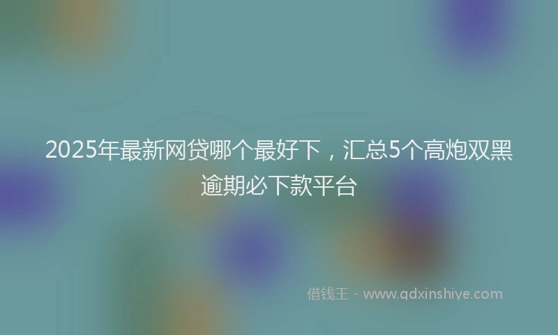 2025年最新网贷哪个最好下，汇总5个高炮双黑逾期必下款平台