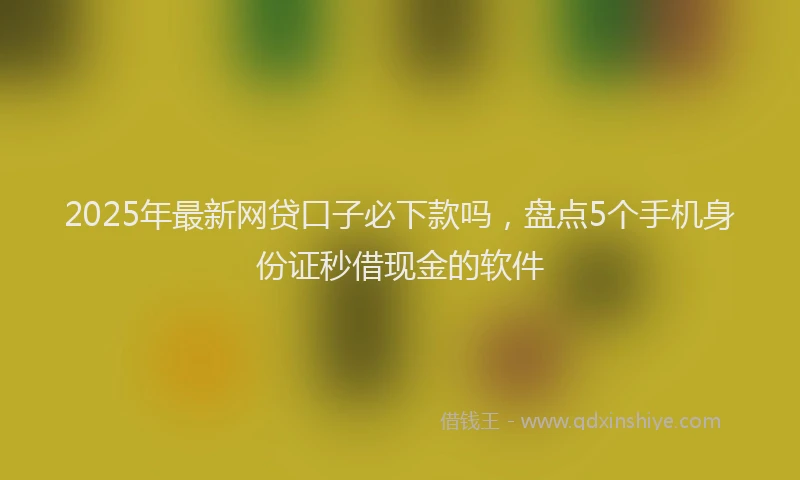 2025年最新网贷口子必下款吗，盘点5个手机身份证秒借现金的软件