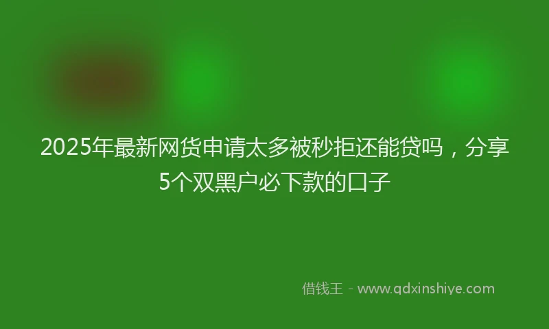 2025年最新网货申请太多被秒拒还能贷吗，分享5个双黑户必下款的口子