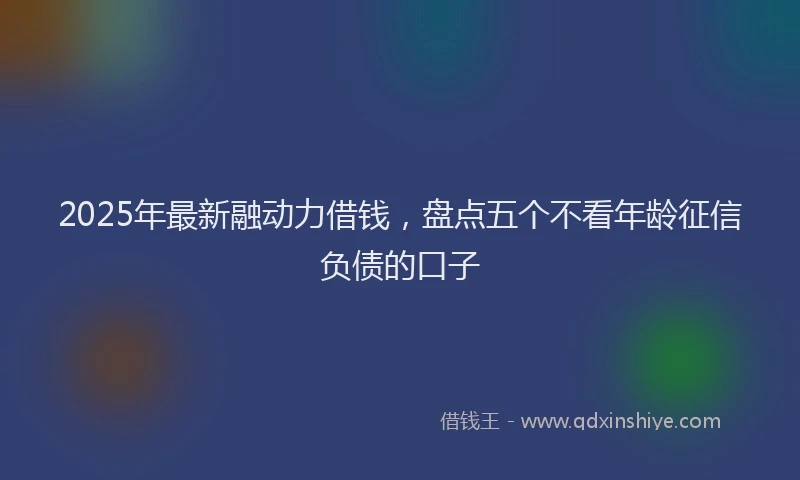 2025年最新融动力借钱，盘点五个不看年龄征信负债的口子