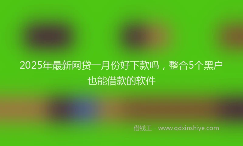 2025年最新网贷一月份好下款吗，整合5个黑户也能借款的软件