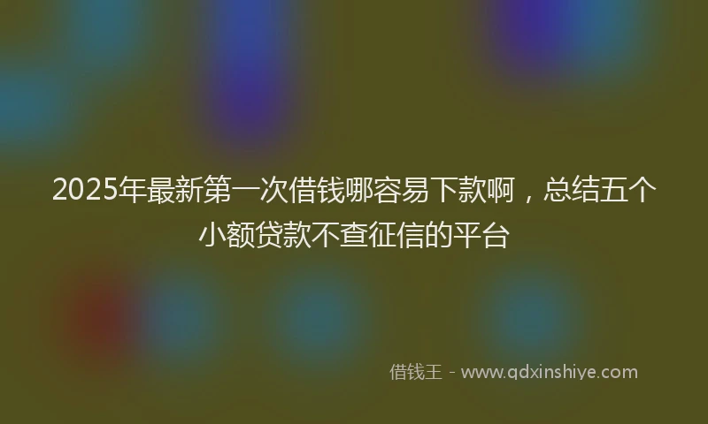 2025年最新第一次借钱哪容易下款啊，总结五个小额贷款不查征信的平台