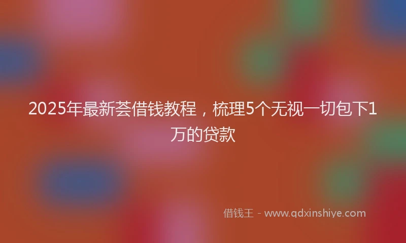 2025年最新荟借钱教程，梳理5个无视一切包下1万的贷款