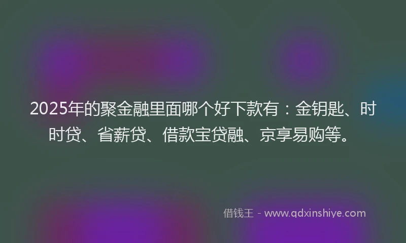 2025年的聚金融里面哪个好下款有：金钥匙、时时贷、省薪贷、借款宝贷融、京享易购等。