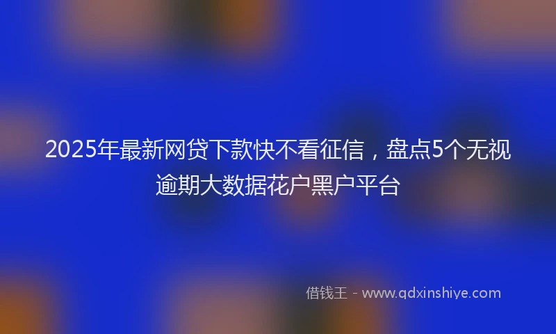 2025年最新网贷下款快不看征信，盘点5个无视逾期大数据花户黑户平台