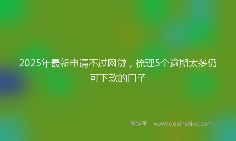 2025年最新申请不过网贷，梳理5个逾期太多仍可下款的口子