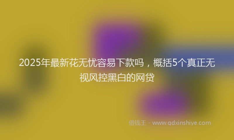 2025年最新花无忧容易下款吗，概括5个真正无视风控黑白的网贷