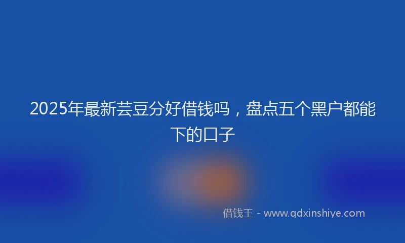 2025年最新芸豆分好借钱吗，盘点五个黑户都能下的口子
