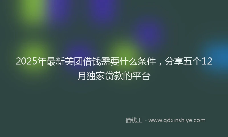 2025年最新美团借钱需要什么条件，分享五个12月独家贷款的平台