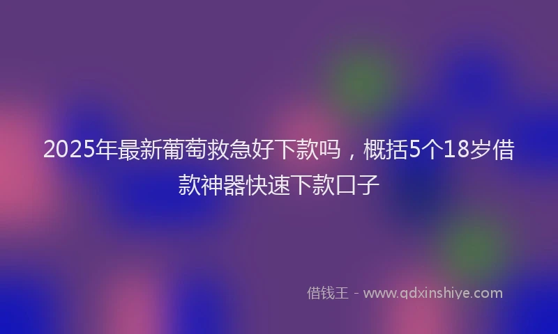 2025年最新葡萄救急好下款吗，概括5个18岁借款神器快速下款口子