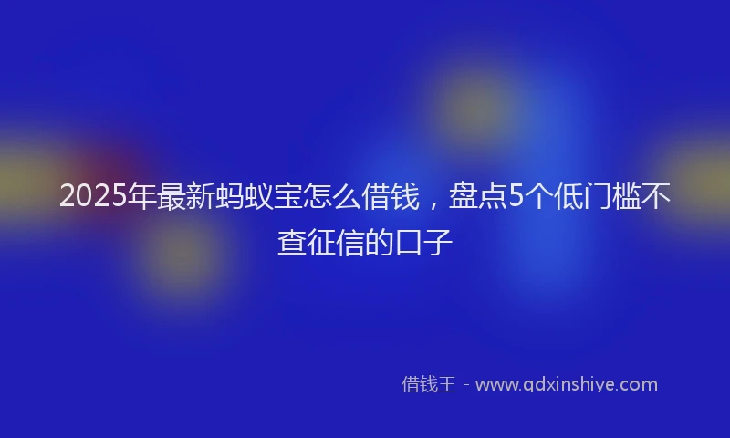 2025年最新蚂蚁宝怎么借钱，盘点5个低门槛不查征信的口子